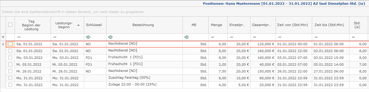 Dienstplanung